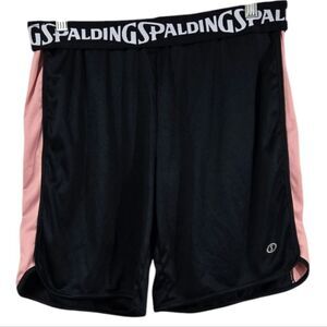 Women's Spalding Mesh Basketball Shorts Pink Colorblock Activewear Athletic